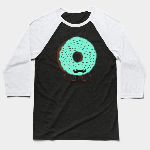 The Mustache Donut Baseball T-Shirt by nickv47